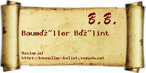 Baumüller Bálint névjegykártya